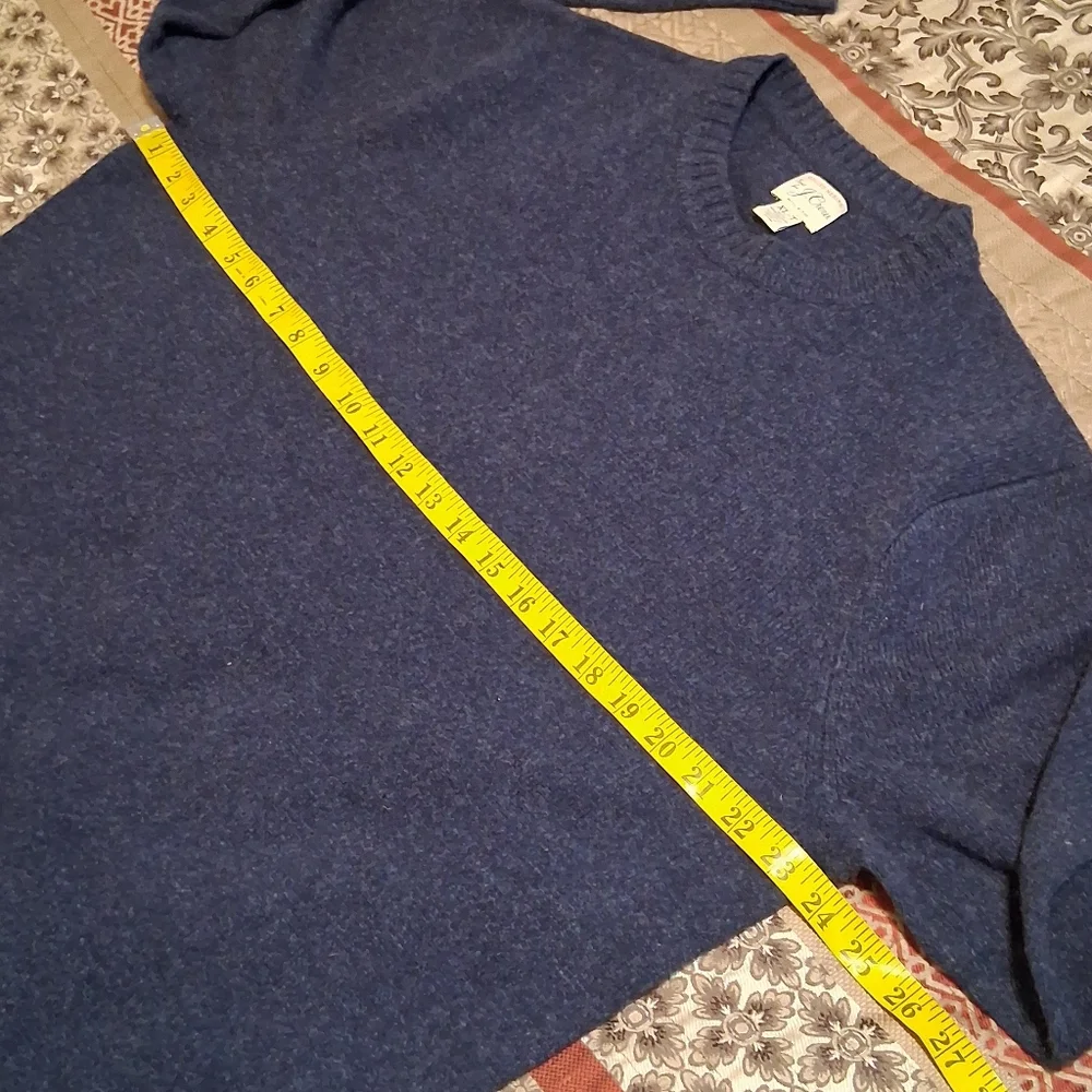 J. Crew Rugger Merino Knit For Wool Blend Sweater Navy Blue SxXLT Pullover‎